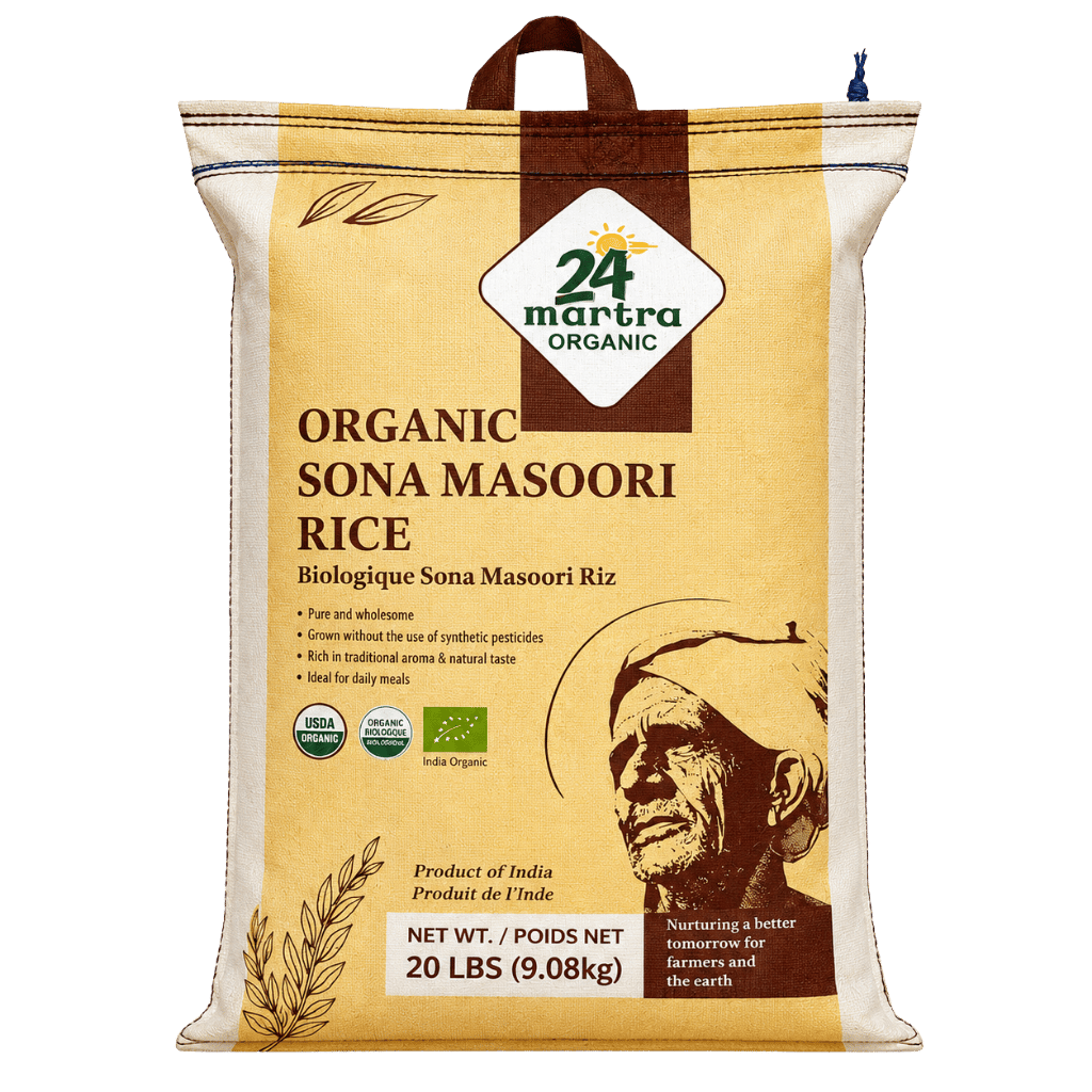 24 Mantra Sona Masoor Rice 20 lb buy online USA - 1